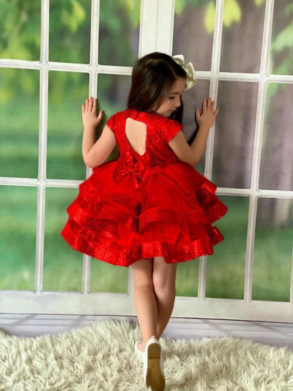 girls red sparkly dress